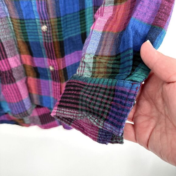 beach lunch lounge plaid button down size large‎ - Picture 5 of 5